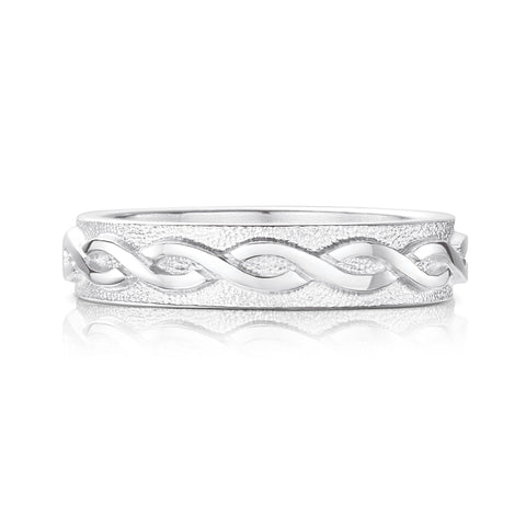 Celtic Twist Textured Ring in Sterling Silver by Sheila Fleet Jewellery
