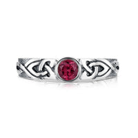 Celtic Knotwork Rhodalite Ring in Sterling Silver by Sheila Fleet Jewellery