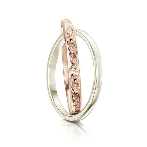 Matrix Embrace Ring in 9ct Rose & White Gold by Sheila Fleet Jewellery