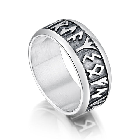 Runic Dress Ring in Sterling Silver by Sheila Fleet Jewellery
