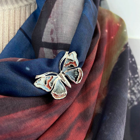 Red Admiral Butterfly Enamel Dress Brooch by Sheila Fleet Jewellery