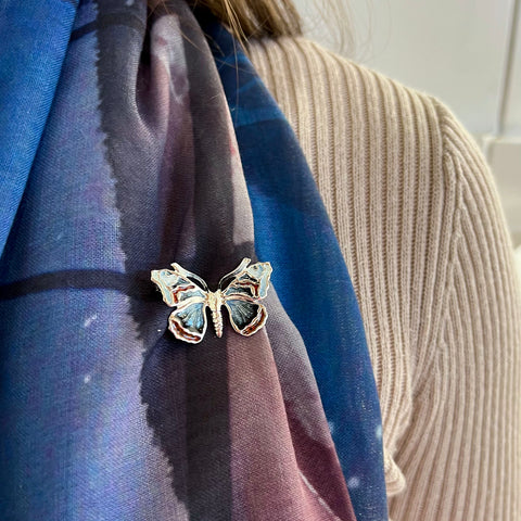 Red Admiral Butterfly Enamel Brooch by Sheila Fleet Jewellery