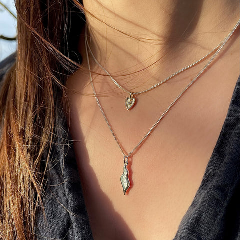 Secret Hearts Diamond Pendant Necklace in 9ct Yellow Gold by Sheila Fleet Jewellery