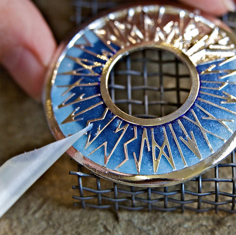 Runic Dress Necklace in Skaill Enamel by Sheila Fleet Jewellery