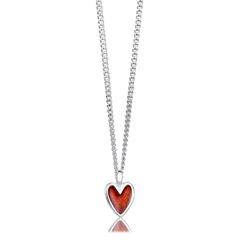 Secret Hearts Enamel Pendant in Sterling Silver by Sheila Fleet Jewellery