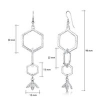 Honeycomb 3-link Dress Drop Earrings with Sterling Silver Bee by Sheila Fleet Jewellery