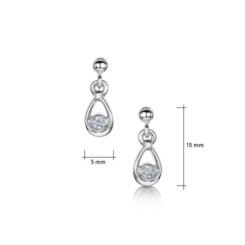 Arctic Stream Droplet Earrings in Sterling Silver by Sheila Fleet Jewellery