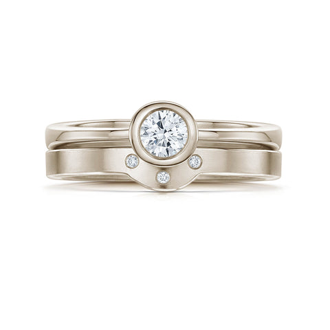 Diamond Arch 0.25ct Solitaire Ring Set in 18ct White Gold