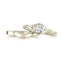 Celtic Twist 0.40ct Diamond Ring Set in 18ct White Gold by Sheila Fleet Jewellery