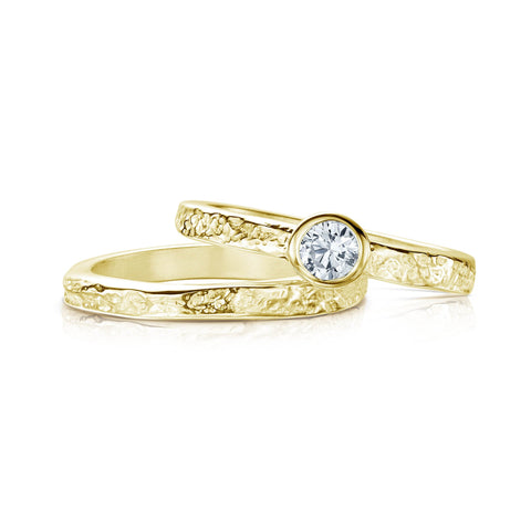 Matrix Diamond Ring Set in 18ct Yellow Gold