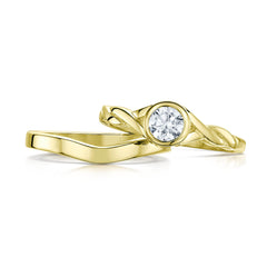 Celtic Twist 0.40ct Diamond Ring Set in 18ct Yellow Gold by Sheila Fleet Jewellery