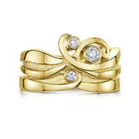 New Wave Diamond Ring Set in 18ct Yellow Gold