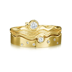 Diamond River Ripples Ring Set in 18ct Yellow Gold