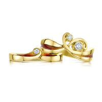 New Wave ‘Fire’ Enamel Diamond Ring Set in 18ct Yellow Gold