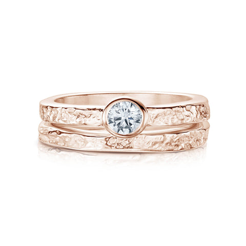 Matrix Diamond Ring Set in 9ct Rose Gold