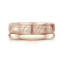 Ogham Ring Set in 9ct Rose Gold by Sheila Fleet Jewellery
