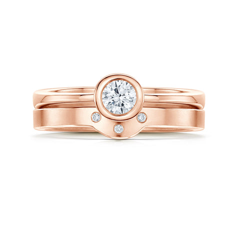 Diamond Arch 0.25ct Solitaire Ring Set in 9ct Rose Gold by Sheila Fleet Jewellery