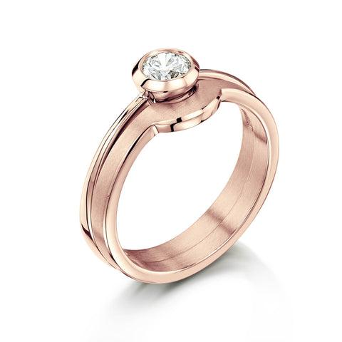 Arch Solitaire 0.40ct Ring Set in 9ct Rose Gold