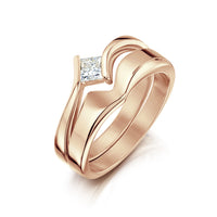 Princess Solitaire 0.25ct Diamond Ring Set in 9ct Rose Gold