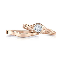 Celtic Twist 0.40ct Diamond Ring Set in 9ct Rose Gold by Sheila Fleet Jewellery