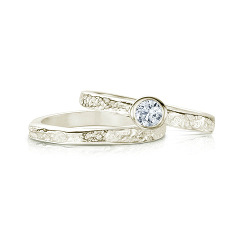 Matrix Diamond Ring Set in 9ct White Gold by Sheila Fleet Jewellery