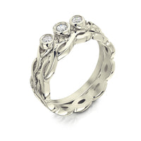 Celtic Trilogy Diamond Ring Set in 9ct White Gold by Sheila Fleet Jewellery