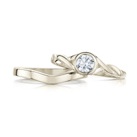 Celtic Twist 0.40ct Diamond Ring Set in 9ct White Gold by Sheila Fleet Jewellery