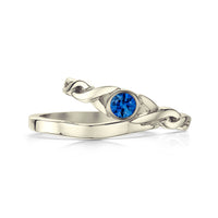 Celtic Twist Sapphire Ring Set in 9ct White Gold by Sheila Fleet Jewellery