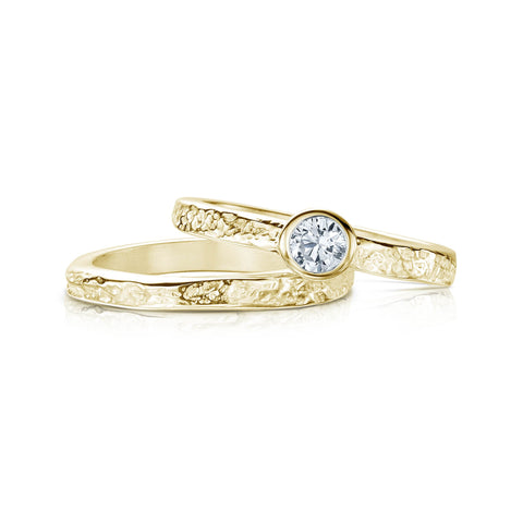 Matrix Cubic Zirconia Ring Set in 9ct Yellow Gold