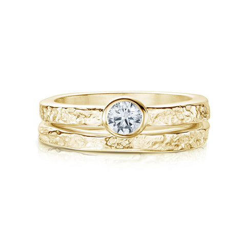 Matrix Diamond Ring Set in 9ct Yellow Gold by Sheila Fleet Jewellery