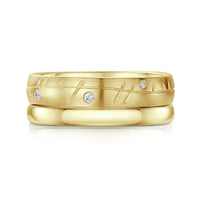 Ogham Ring Set in 9ct Yellow Gold by Sheila Fleet Jewellery