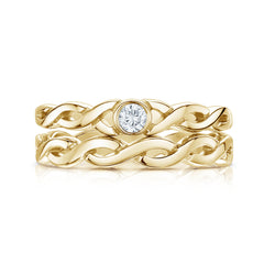 Celtic Twist Solitaire Ring Set in 9ct Yellow Gold