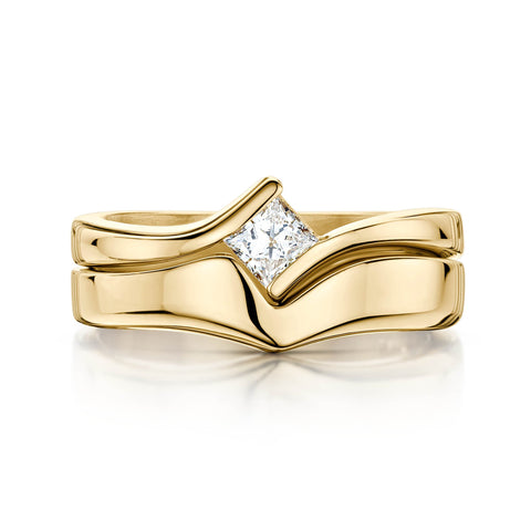 Princess Solitaire 0.25ct Diamond Ring Set in 9ct Yellow Gold