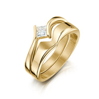 Princess Solitaire 0.25ct Diamond Ring Set in 9ct Yellow Gold