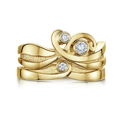 New Wave Diamond Ring Set in 9ct Yellow Gold