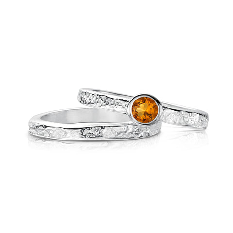 Matrix Citrine Ring Set in Sterling Silver by Sheila Fleet Jewellery