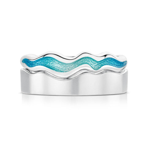 River Ripples ‘Shallows’ Enamel Ring Set in Sterling Silver by Sheila Fleet Jewellery