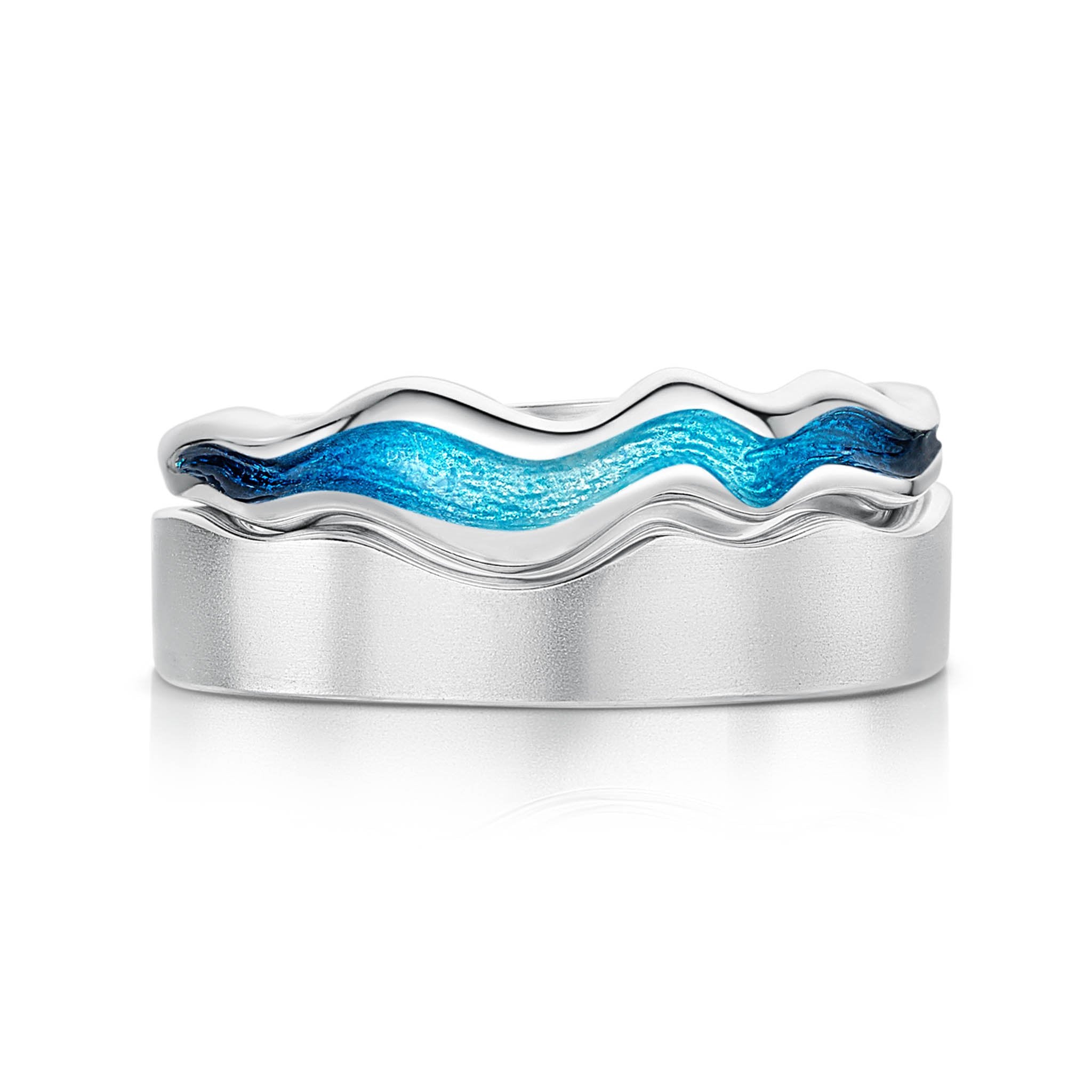 River Ripples ‘Tropical’ Enamel Ring Set in Sterling Silver – Sheila ...