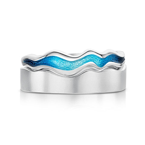 River Ripples ‘Tropical’ Enamel Ring Set in Sterling Silver by Sheila Fleet Jewellery