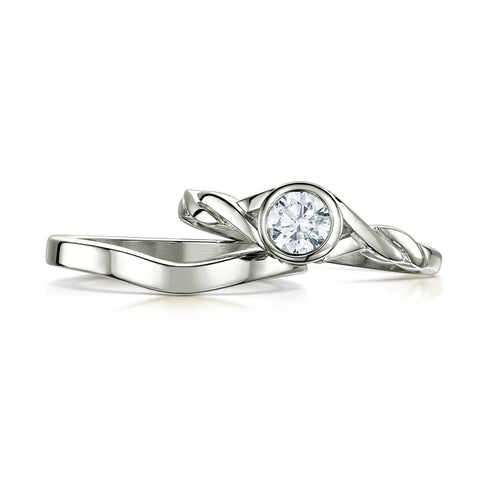Celtic Twist 0.40ct Diamond Ring Set in Platinum by Sheila Fleet Jewellery