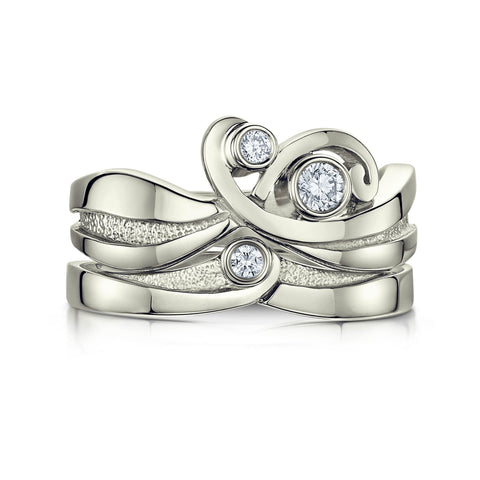 New Wave Diamond Ring Set in Platinum
