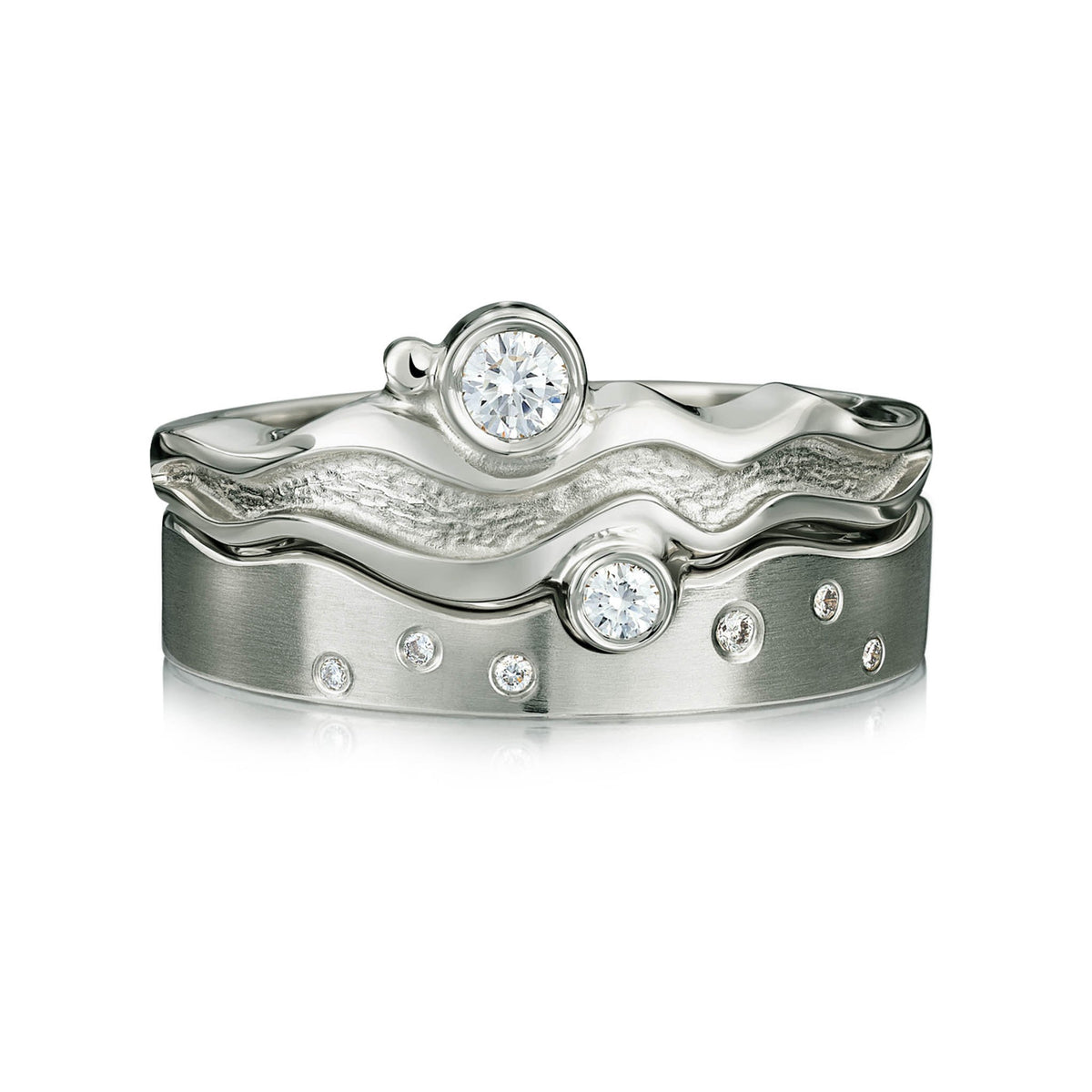 River Set Rings Diamond River Ripples Ring Set in Platinum – Sheila Fleet Jewellery