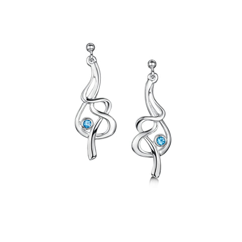 Tidal Blue Topaz Dress Drop Earrings in Sterling Silver