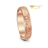 Ogham Small Ring in 18ct Rose Scottish Gold by Sheila Fleet Jewellery