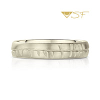 18ct White Scottish Gold Ogham ring by Sheila Fleet Jewellery.