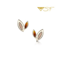 Seasons Autumn Enamel Petite Stud Earrings in 18ct Scottish Gold by Sheila Fleet Jewellery