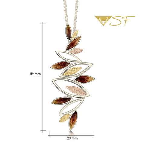 Seasons Autumn Dress Pendant in 18ct White, Yellow & Rose Scottish Gold by Sheila Fleet Jewellery