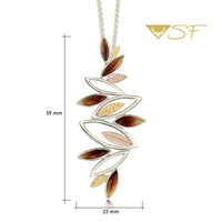 Seasons Autumn Dress Pendant in 18ct White, Yellow & Rose Scottish Gold by Sheila Fleet Jewellery