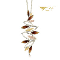 Seasons Autumn Dress Pendant in 18ct White, Yellow & Rose Scottish Gold by Sheila Fleet Jewellery