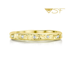 Matrix 12-Diamond Band in 18ct Yellow Scottish Gold by Sheila Fleet Jewellery